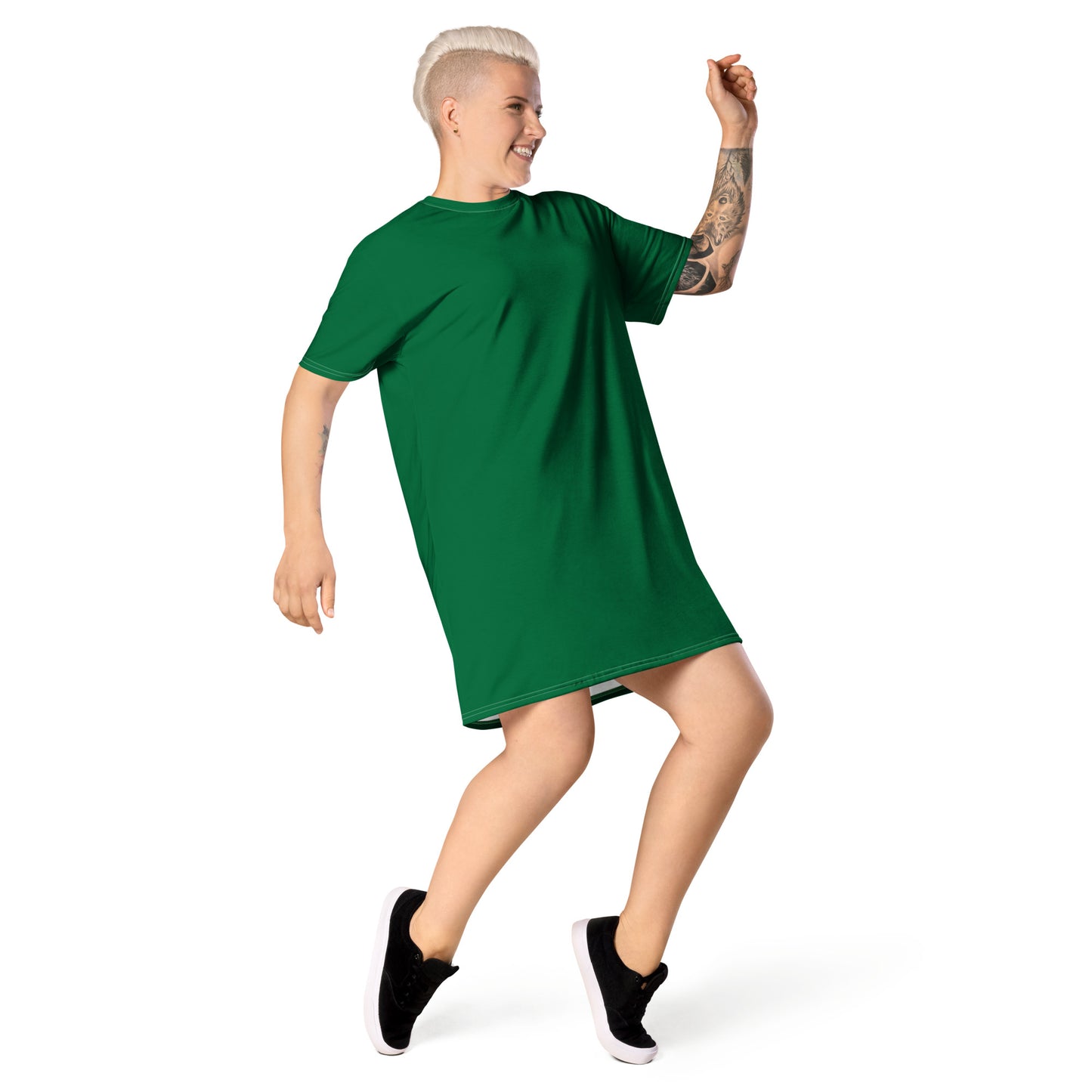 Plain Green T-shirt dress