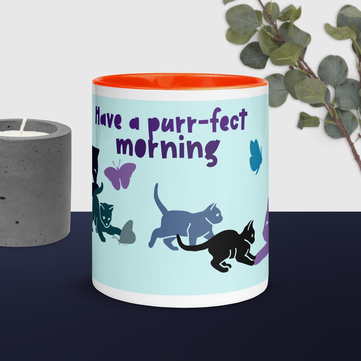 Purr-fect Morning Mug with Color Inside