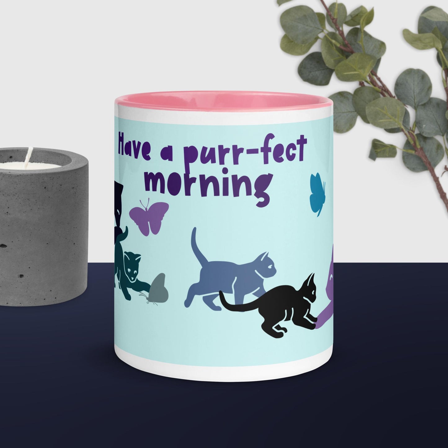 Purr-fect Morning Mug with Color Inside