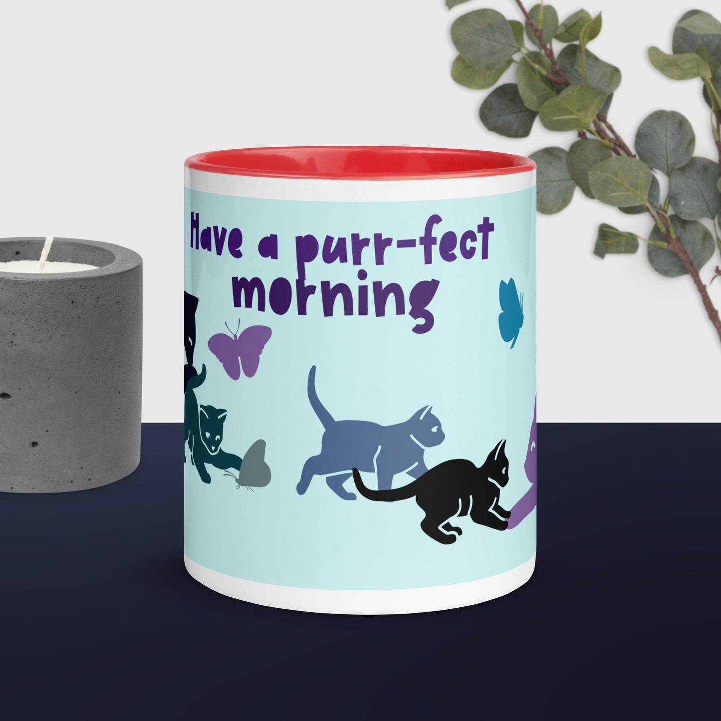 Purr-fect Morning Mug with Color Inside