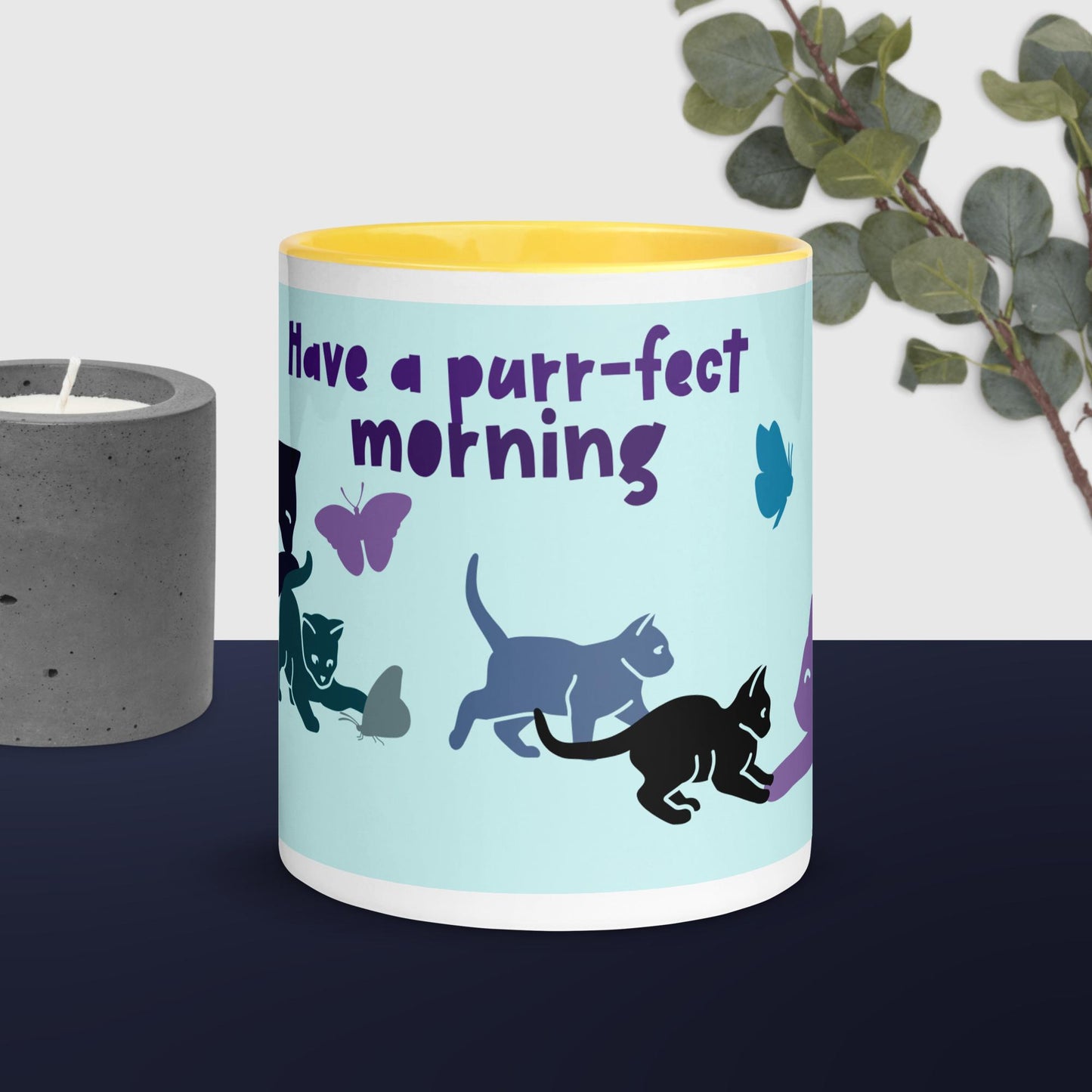 Purr-fect Morning Mug with Color Inside