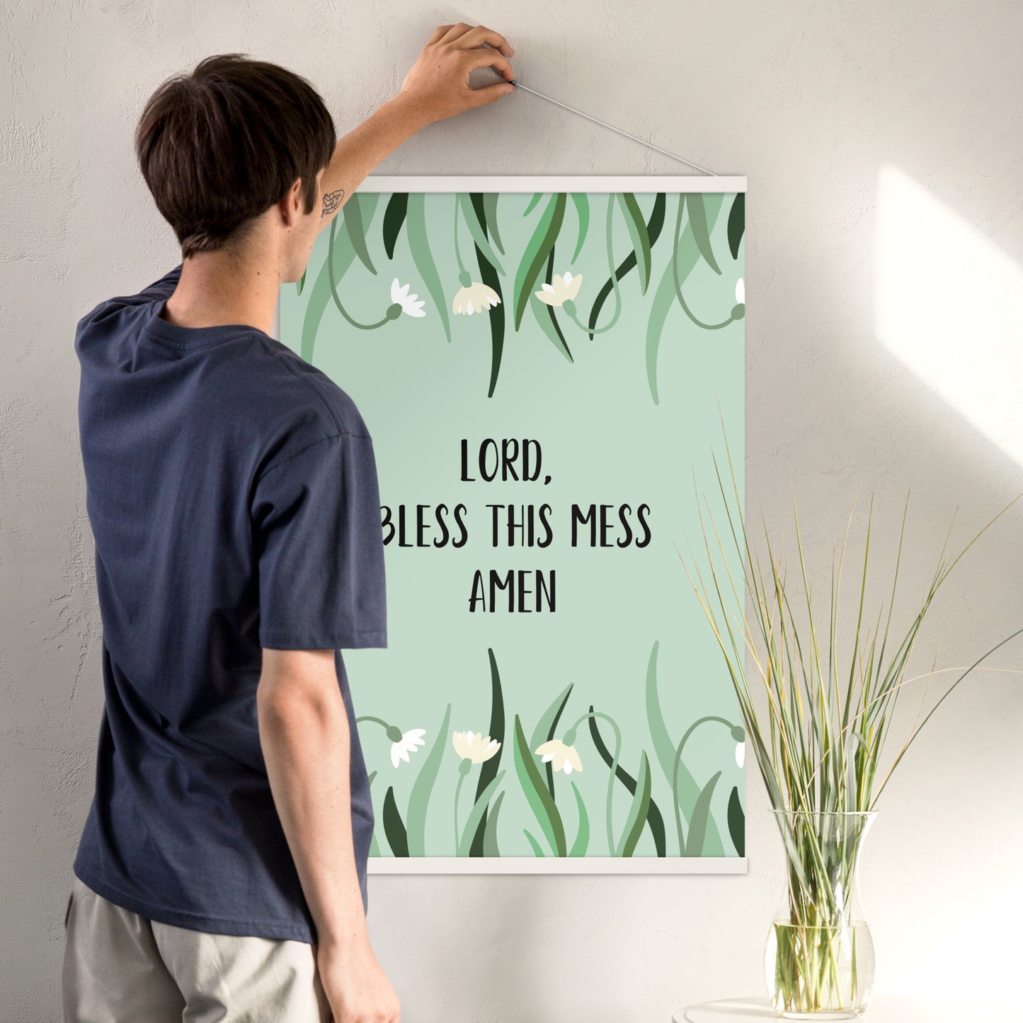 Poster with hangers