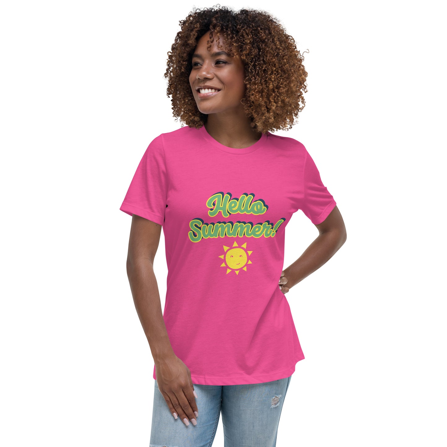 Women's Relaxed T-Shirt w/ Hello Summer design