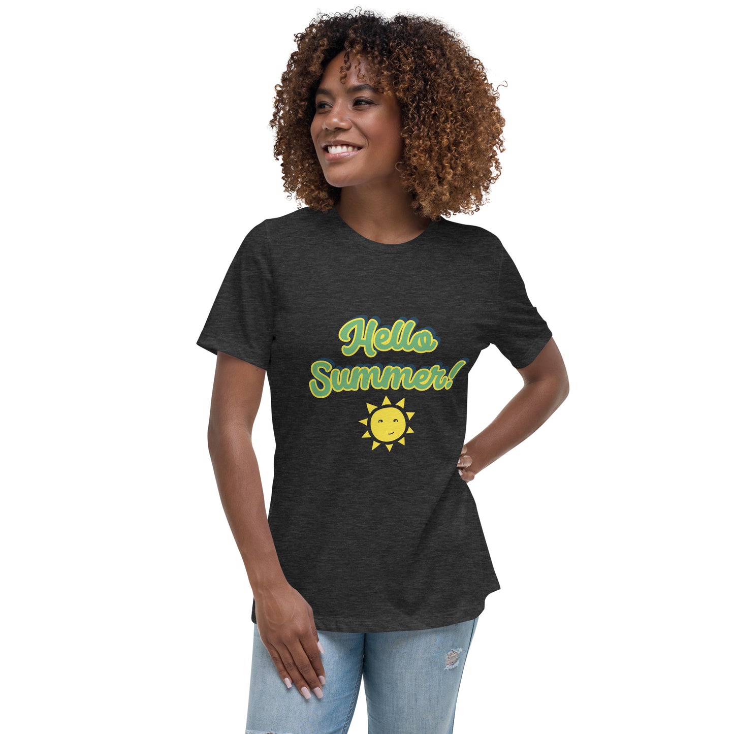 Women's Relaxed T-Shirt w/ Hello Summer design