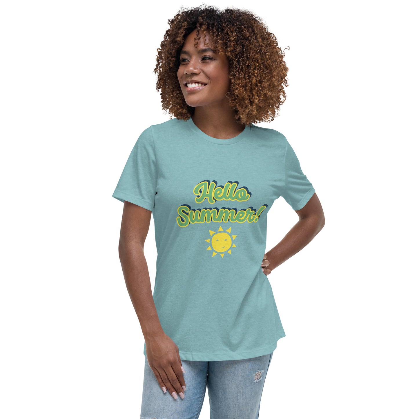Women's Relaxed T-Shirt w/ Hello Summer design