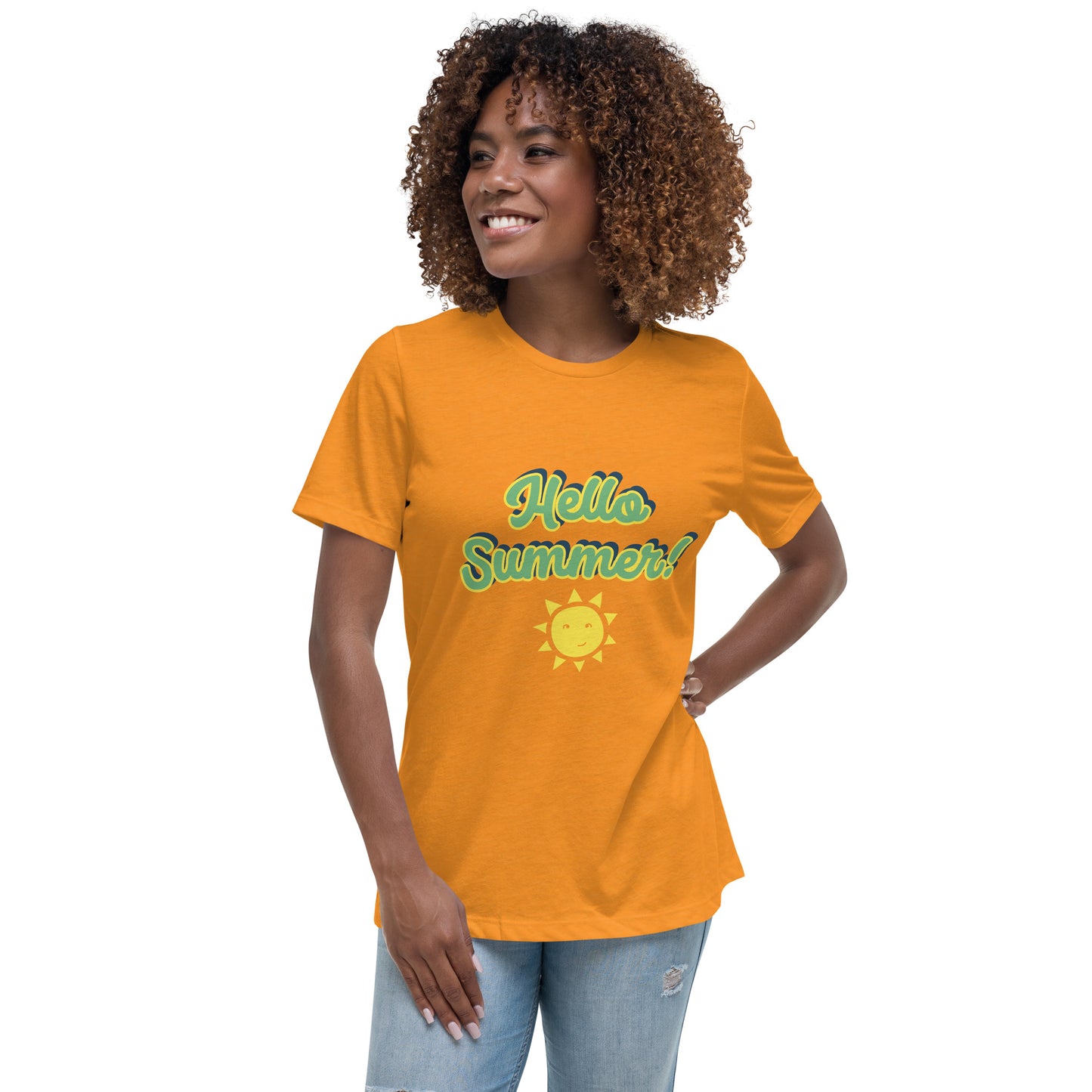 Women's Relaxed T-Shirt w/ Hello Summer design