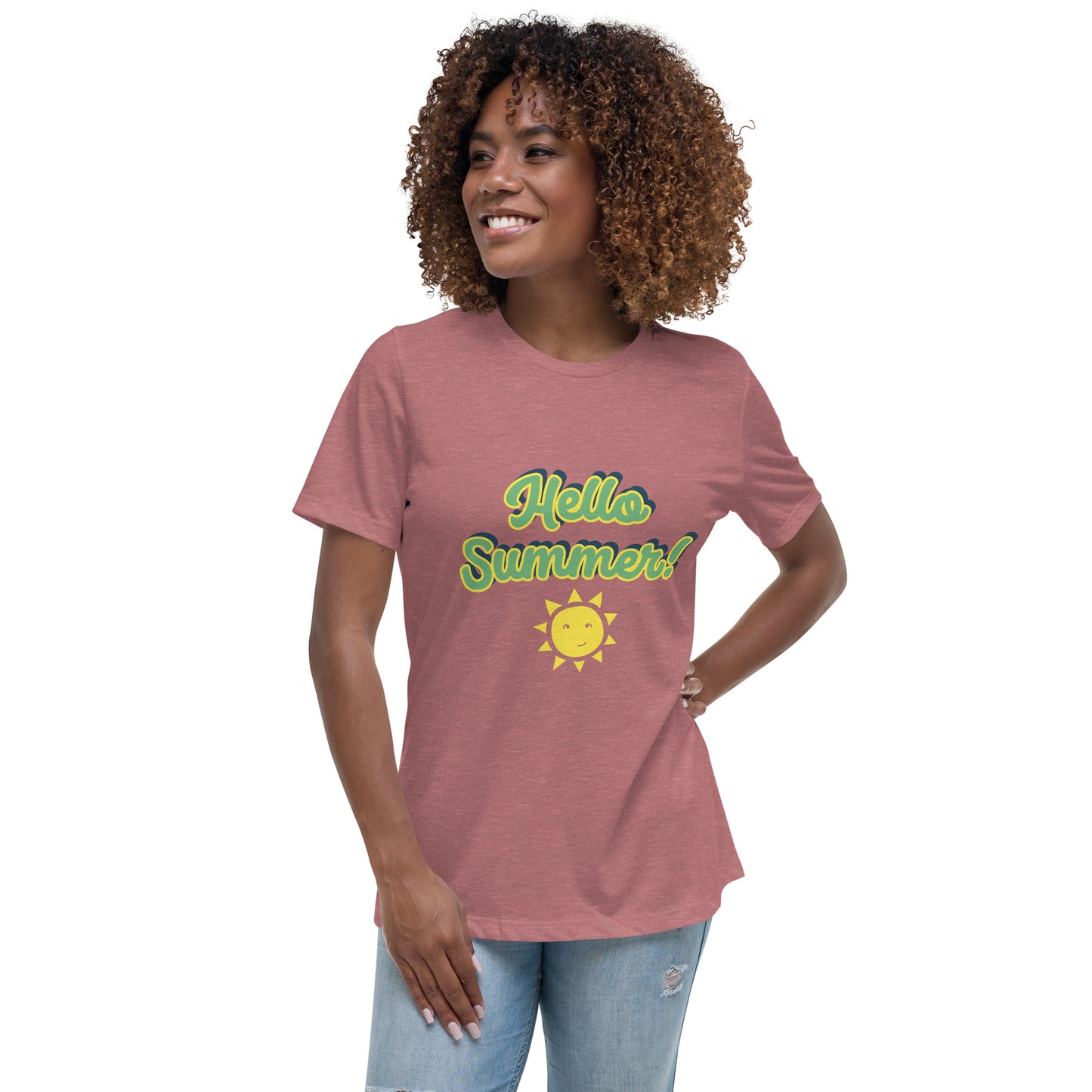 Women's Relaxed T-Shirt w/ Hello Summer design