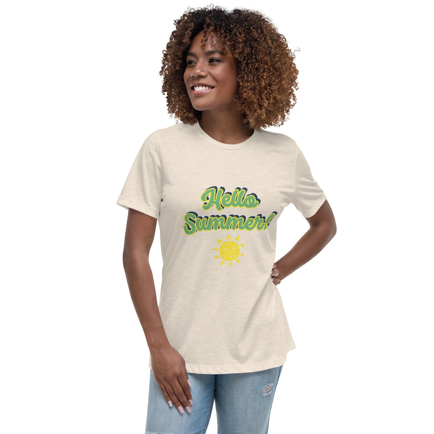 Women's Relaxed T-Shirt w/ Hello Summer design