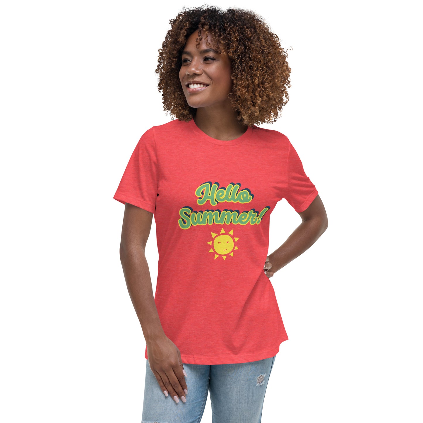 Women's Relaxed T-Shirt w/ Hello Summer design