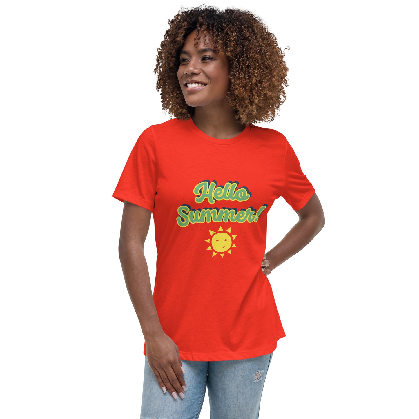Women's Relaxed T-Shirt w/ Hello Summer design
