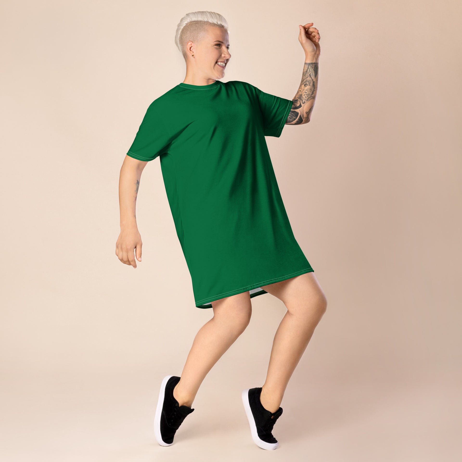 green emerald velvet dress Ladiyo Women T Shirt Dress Summer Fashion Mini Crew Neck Short Sleeve Solid  Color Casual Dresses with Pocket at Amazon Women's Clothing store main image 1