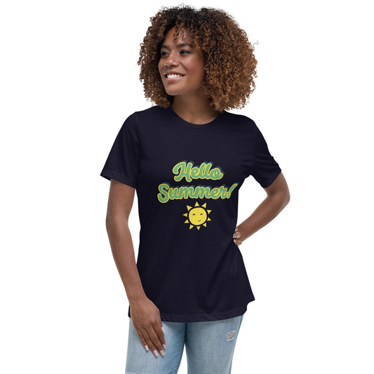 Women's Relaxed T-Shirt w/ Hello Summer design